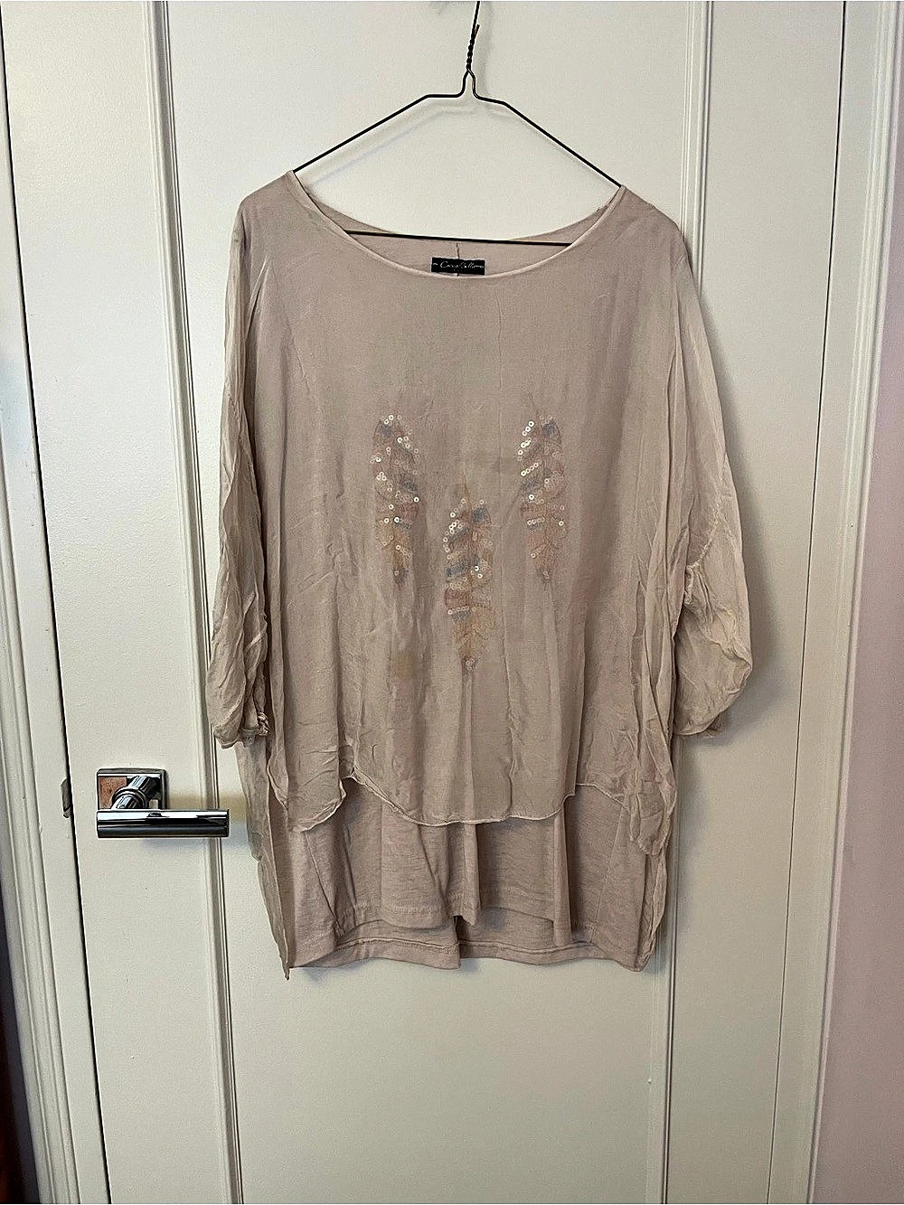 Cocco Bella Italy Embellished Tunic in Pink Size Medium